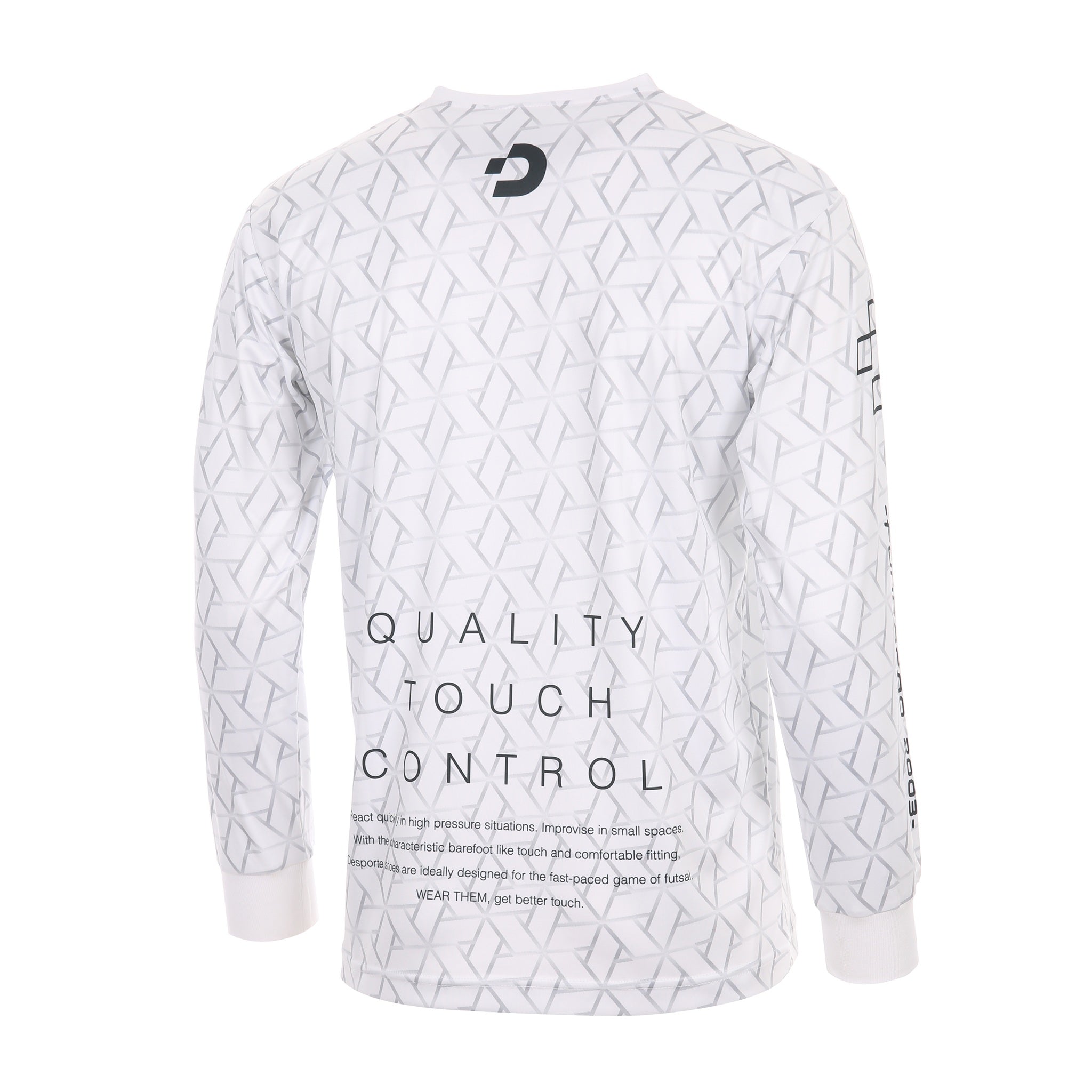 Desporte white long sleeve futsal practice shirt DSP-BPS-39L back view