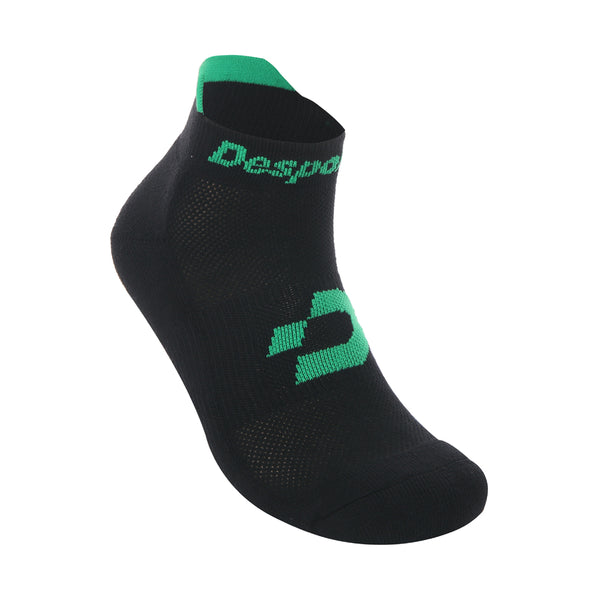 Desporte black ankle sock with green logo