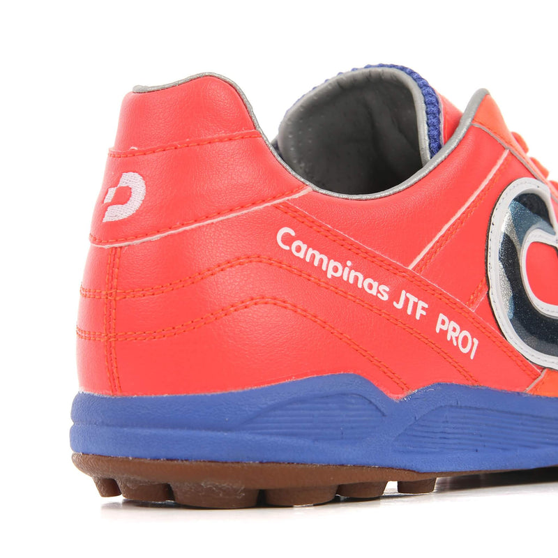 Desporte Campinas JTF PRO1 coral red turf soccer shoe heel counter