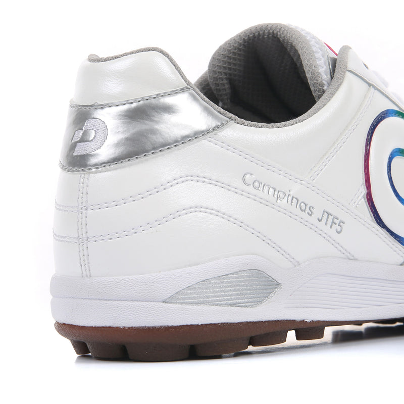 Desporte Campinas JTF5 DS-1440 white/rainbow turf soccer shoe silver heel