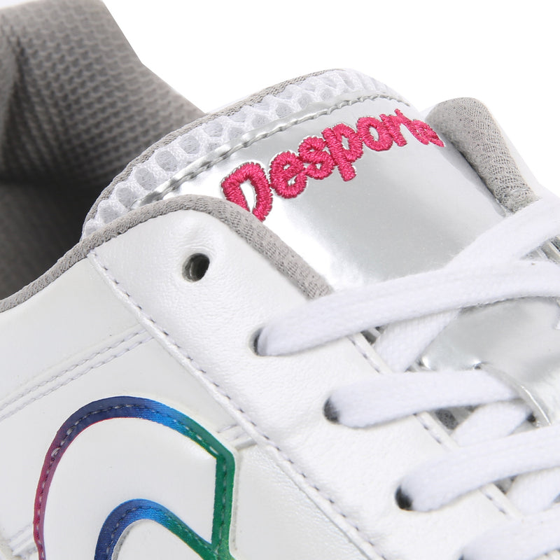 Desporte Campinas JTF5 DS-1440 white/rainbow turf soccer shoe padded tongue