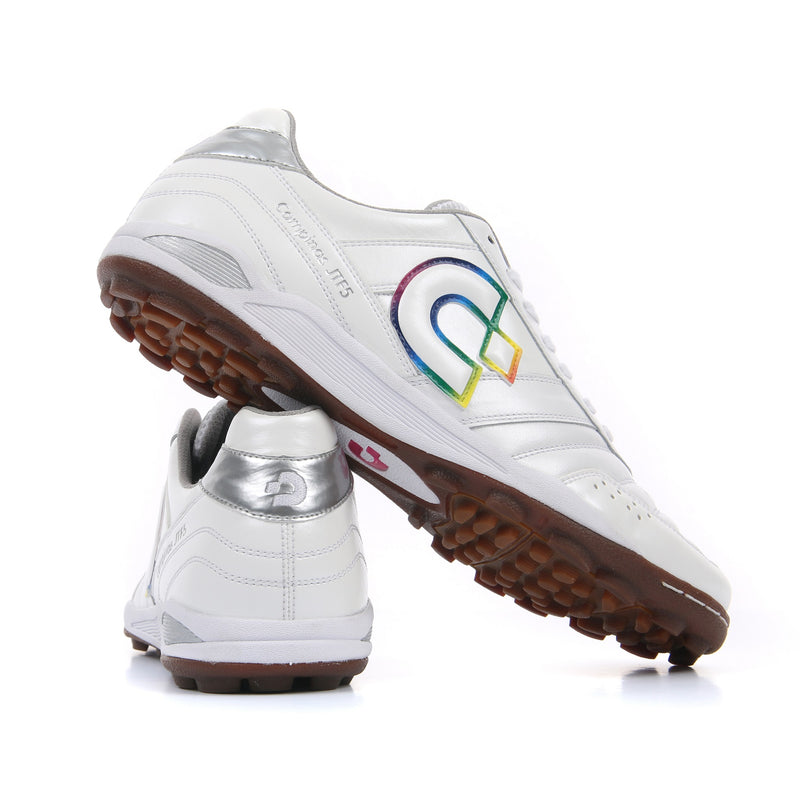 Desporte Campinas JTF5 DS-1440 white/rainbow/silver turf soccer shoe