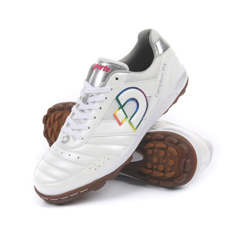Desporte Campinas TF3 DS-1441 white rainbow turf soccer shoes