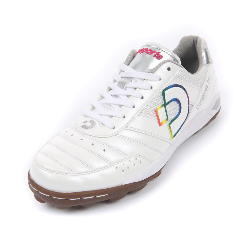 Desporte Campinas TF3 DS-1441 white rainbow silver turf soccer shoe