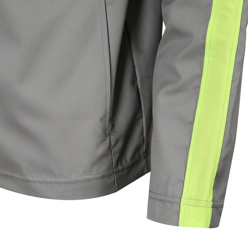 Desporte gray and lime hooded full zip windbreaker