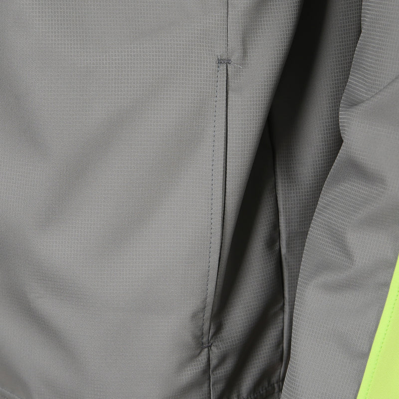 Desporte gray hooded full zip windbreaker seam pocket