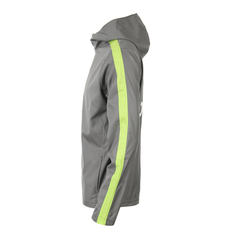 Desporte gray and lime colored hooded full zip windbreaker