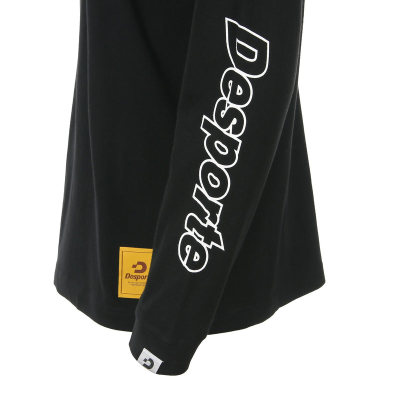 Desporte black long sleeve cotton t-shirt arm logo print