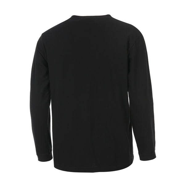 Desporte black long sleeve cotton t-shirt back view