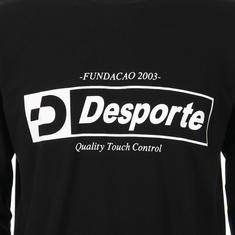 Desporte black long sleeve cotton t-shirt front logo print