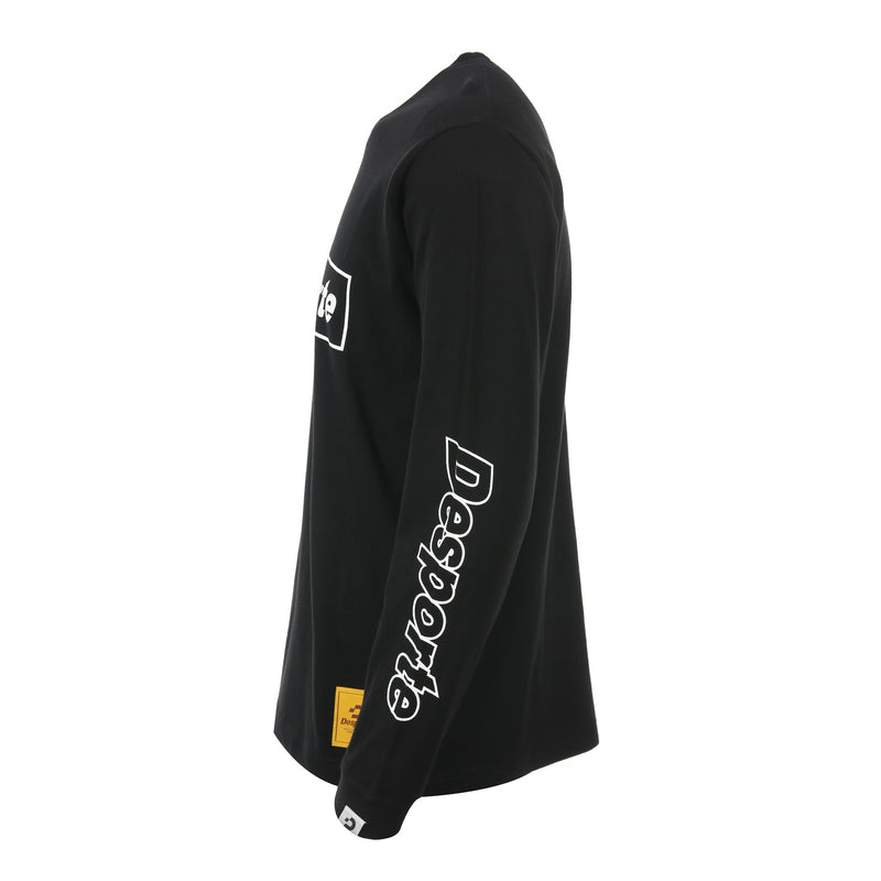 Desporte black long sleeve cotton t-shirt side view