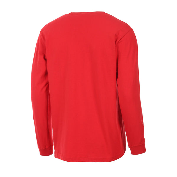Desporte red long sleeve cotton t-shirt back view
