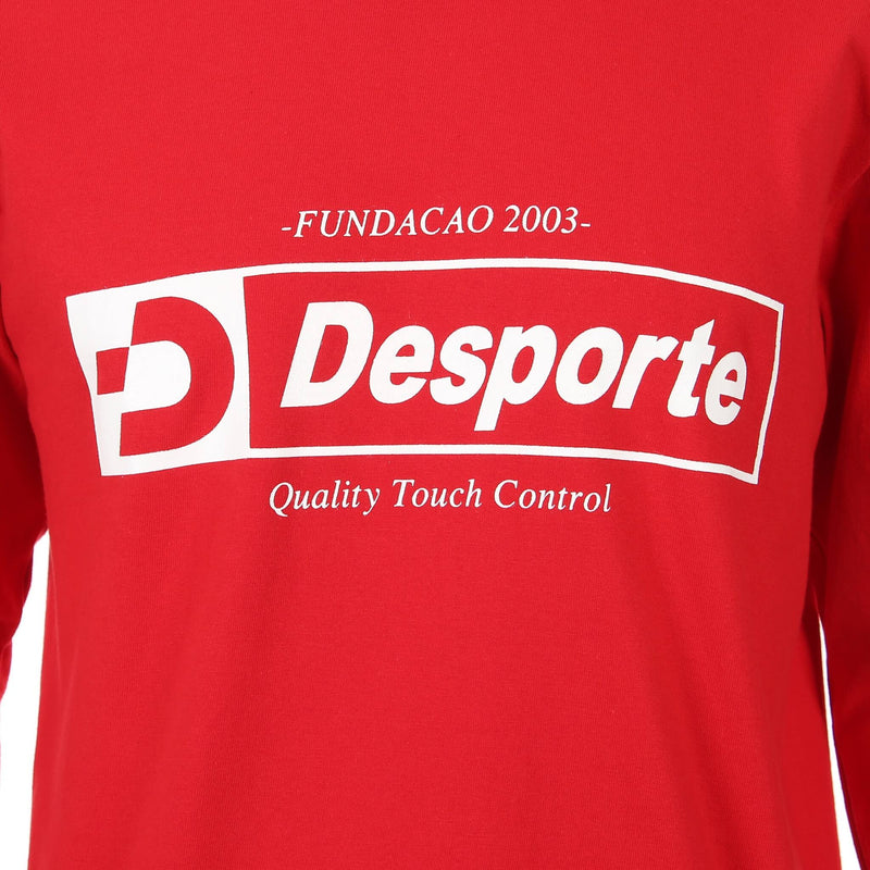 Desporte red long sleeve cotton t-shirt front logo print