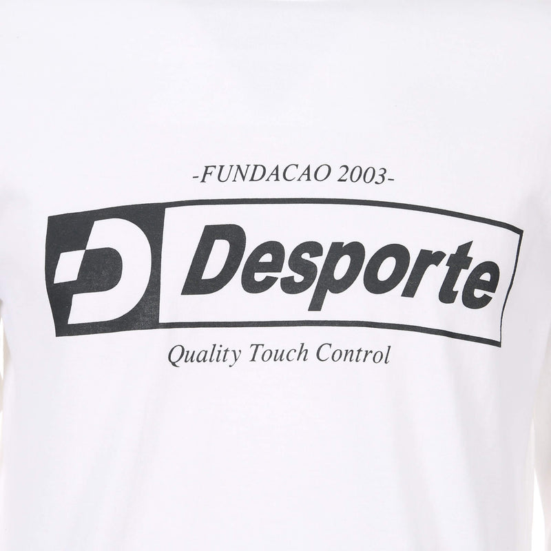 Desporte white long sleeve cotton t-shirt front logo print
