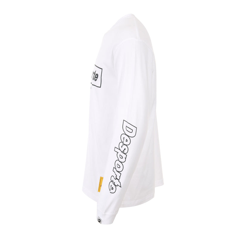 Desporte white long sleeve cotton t-shirt side view