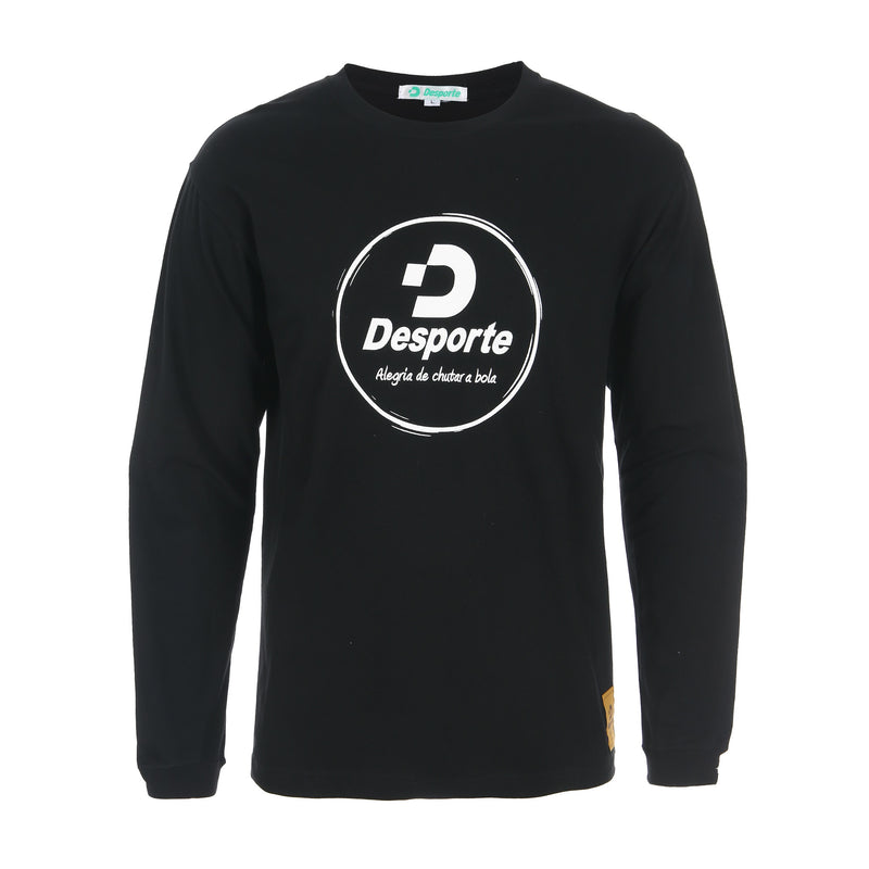 Desporte Long Sleeve 100% Cotton T-Shirt, DSP-T43L, Black