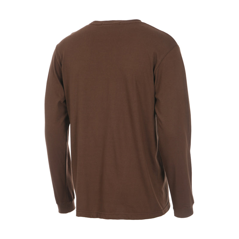 Desporte Long Sleeve 100% Cotton T-Shirt, DSP-T43L, Brown, Back View