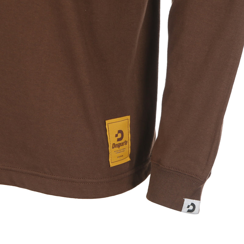 Desporte Long Sleeve 100% Cotton T-Shirt, DSP-T43L, Brown, Logo Tag