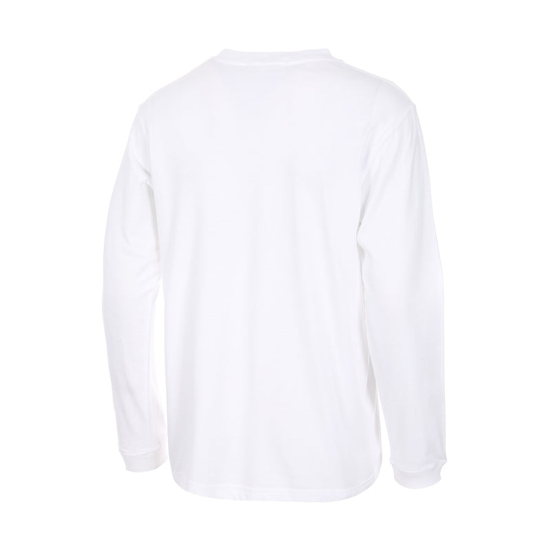 Desporte Long Sleeve 100% Cotton T-Shirt, DSP-T43L, White, Back View
