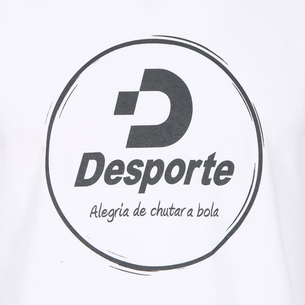 Desporte Long Sleeve 100% Cotton T-Shirt, DSP-T43L, White, Front Logo