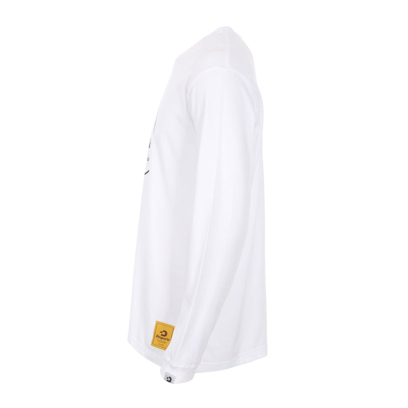 Desporte Long Sleeve 100% Cotton T-Shirt, DSP-T43L, White, Side View
