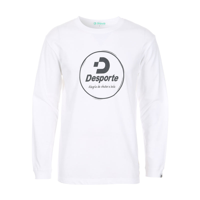 Desporte Long Sleeve 100% Cotton T-Shirt, DSP-T43L, White