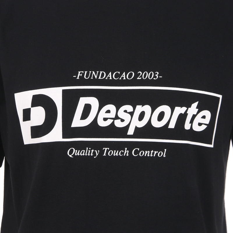 Desporte black cotton t-shirt front logo print