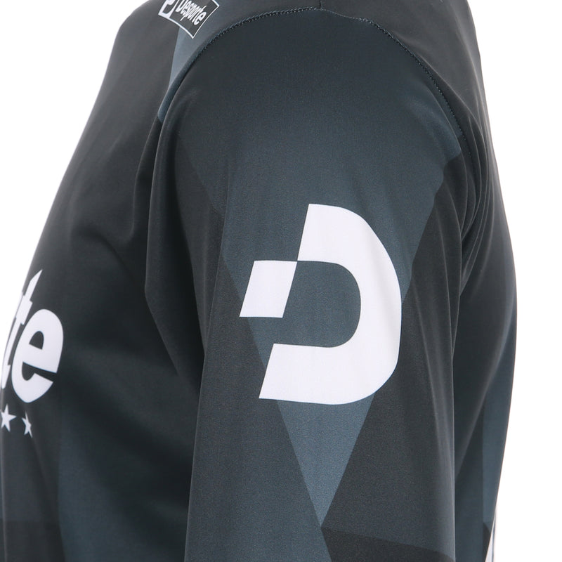Desporte black quick dry long sleeve practice shirt DSP-BPS-30L white shoulder logo