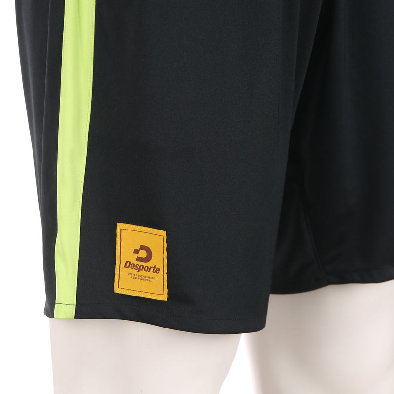 Desporte black lime football practice shorts front logo tag