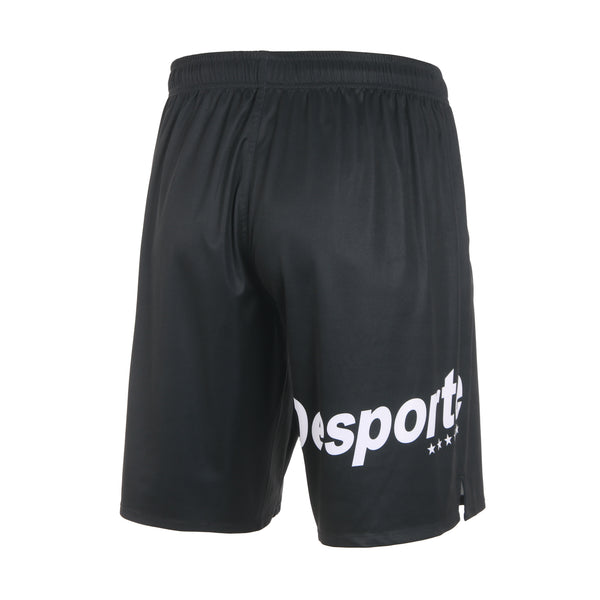 Desporte black football practice shorts with side pockets back view
