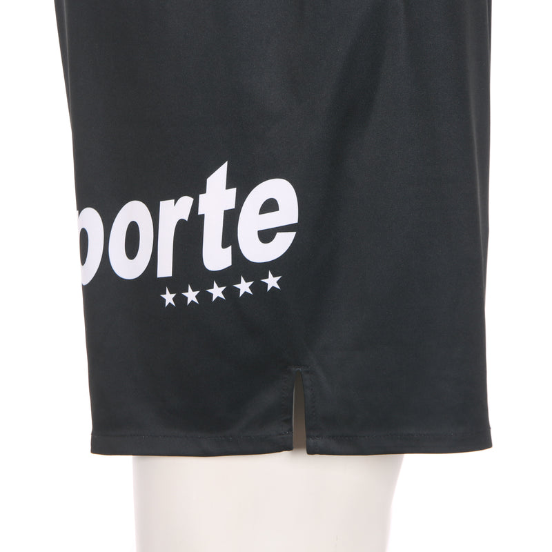Desporte black football practice shorts with side pockets side view