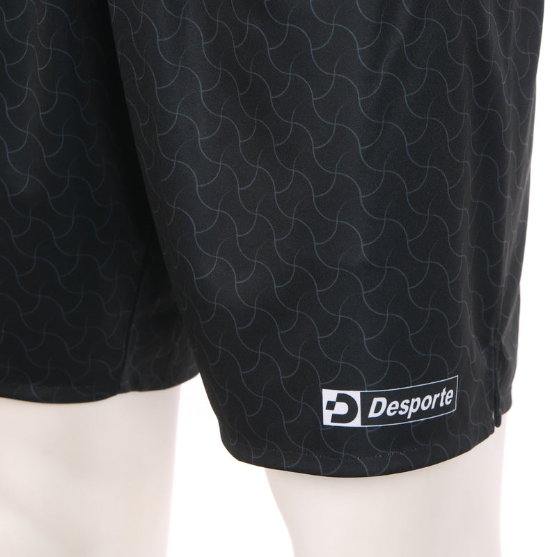 Desporte black football practice shorts front logo 