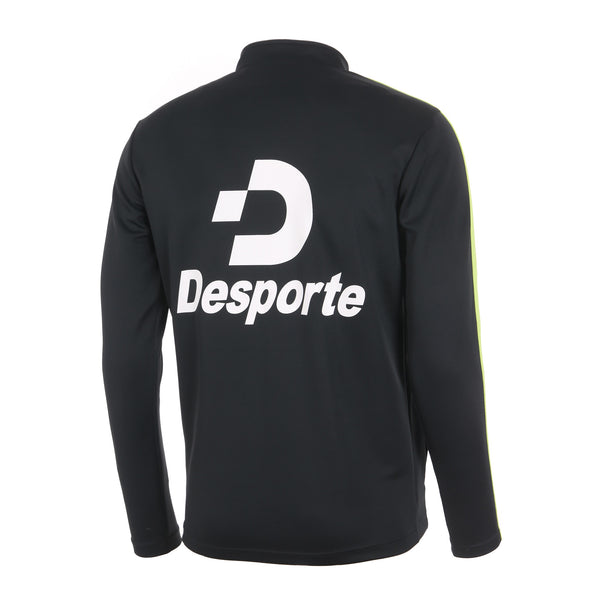 Striped Desporte track jacket in black and lime colors white back logo