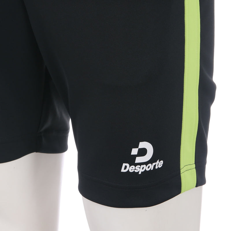 Desporte striped training shorts black lime color front logo