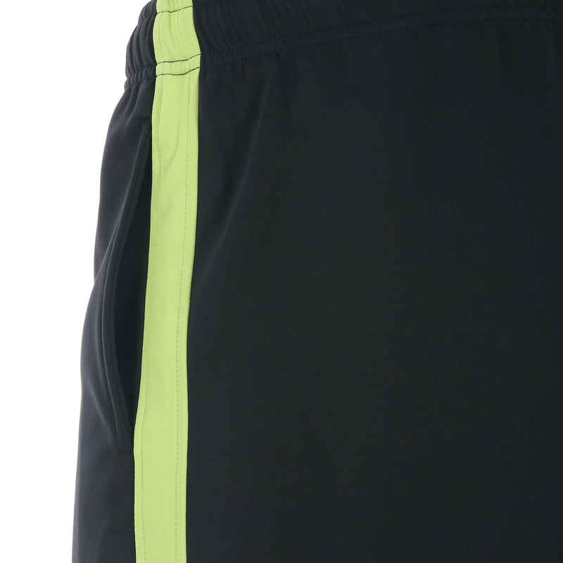 Desporte striped training shorts black lime color side pocket
