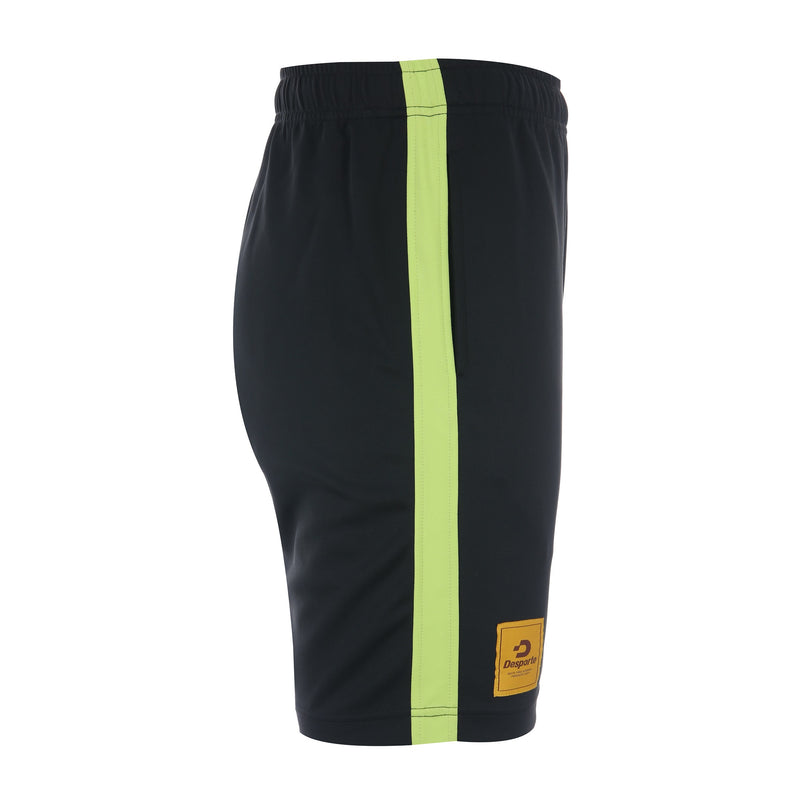 Desporte striped training shorts black lime color side view