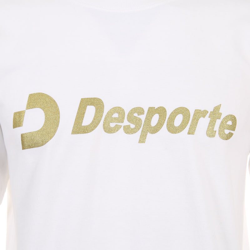 Desporte white 100% cotton t-shirt DSP-T46 golden chest logo