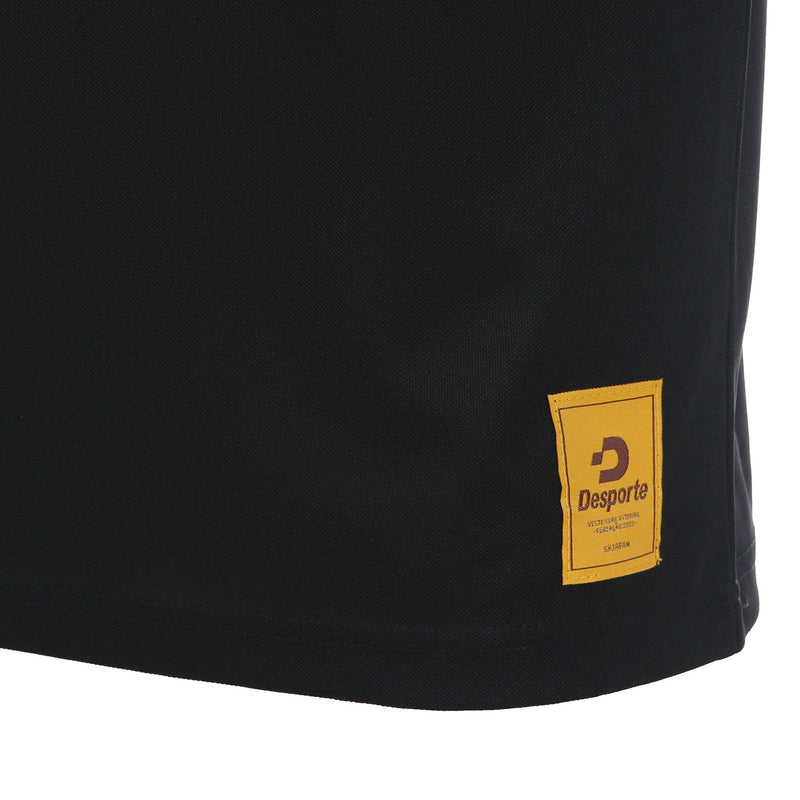 Desporte black UPF 50 dry polo shirt front logo tag