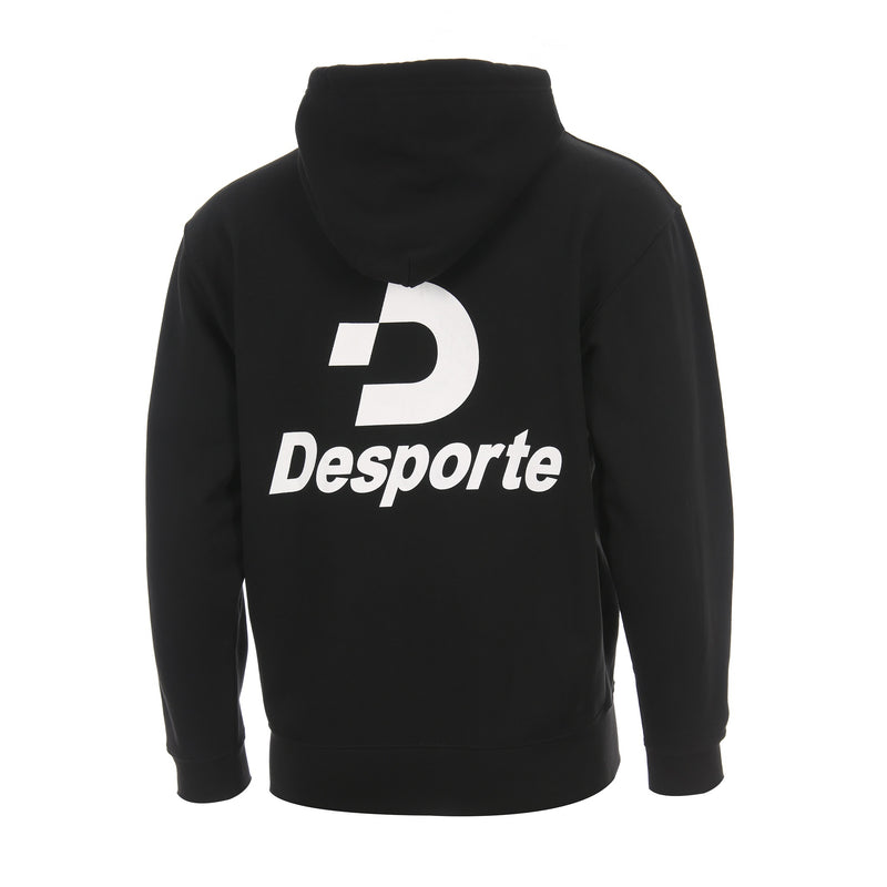 Desporte full zip cotton hoodie black back logo