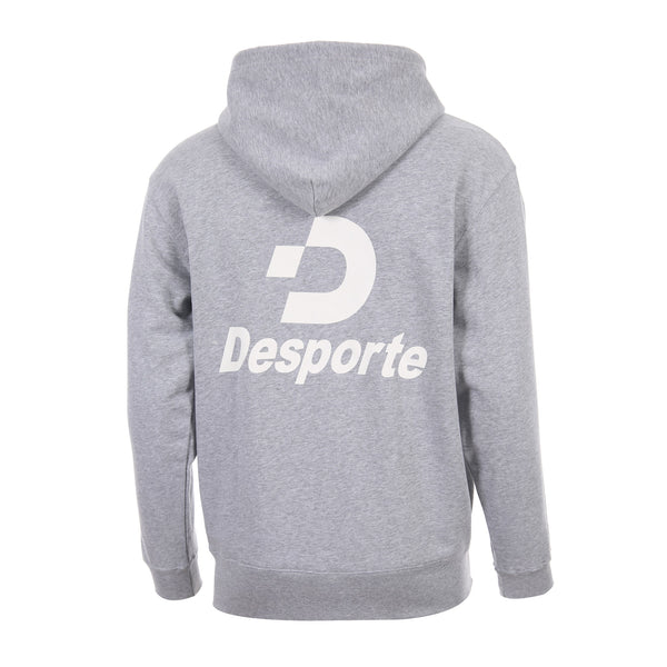 Desporte full zip cotton hoodie gray back logo