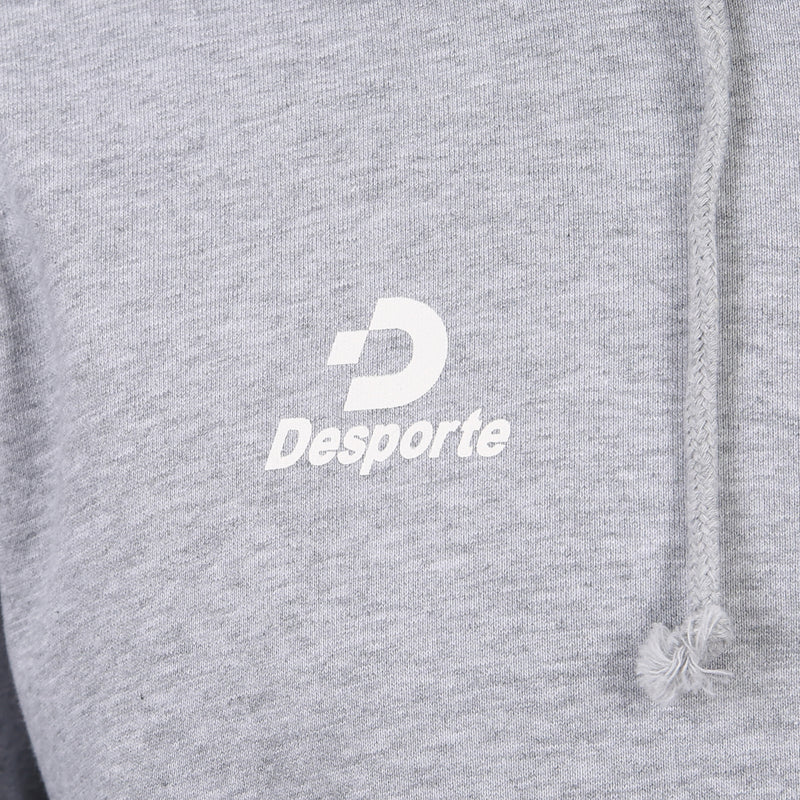 Desporte full zip cotton hoodie gray front logo