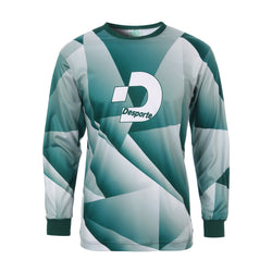 Desporte green pattern color quick dry long sleeve practice shirt DSP-BPS-30L with white logos