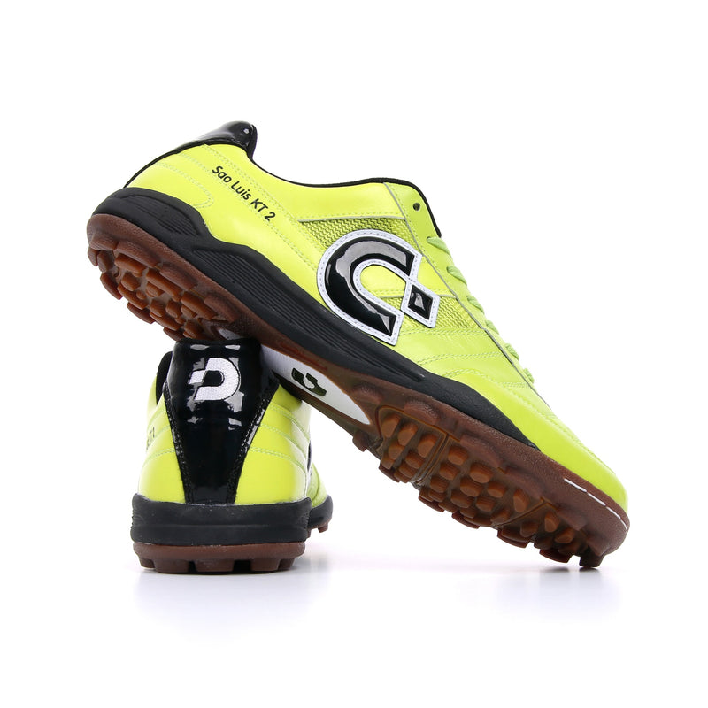 Chartreuse green Desporte Sao Luis KT2 turf shoes from behind