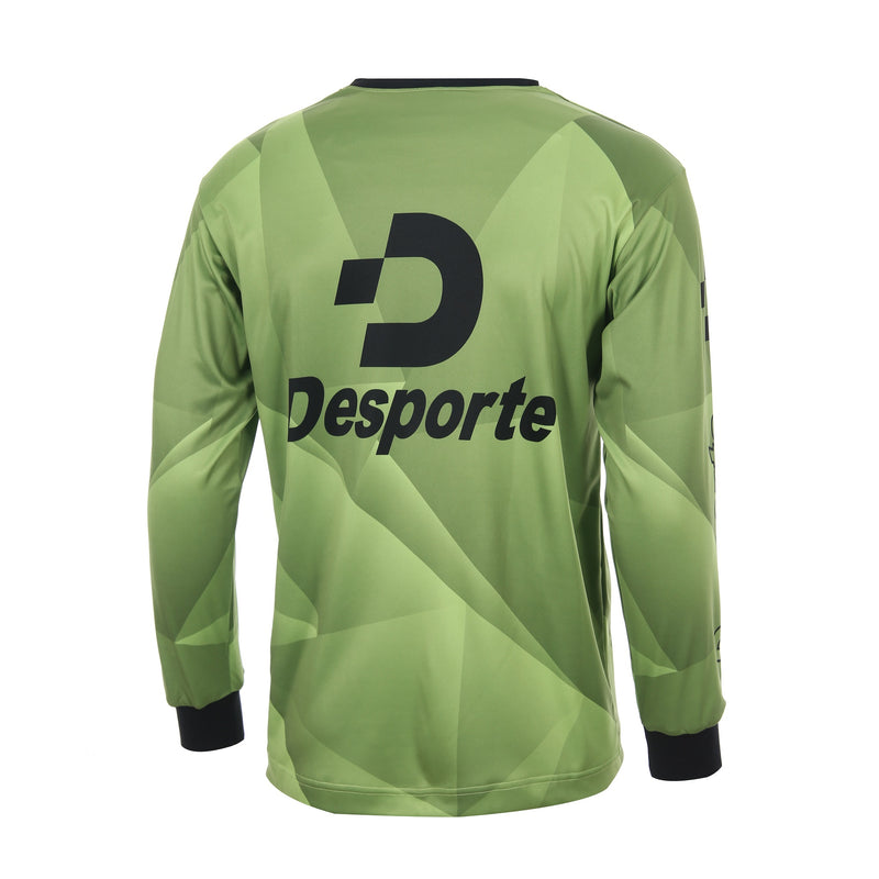 Desporte lime color quick dry long sleeve practice shirt DSP-BPS-30L with black logos back view