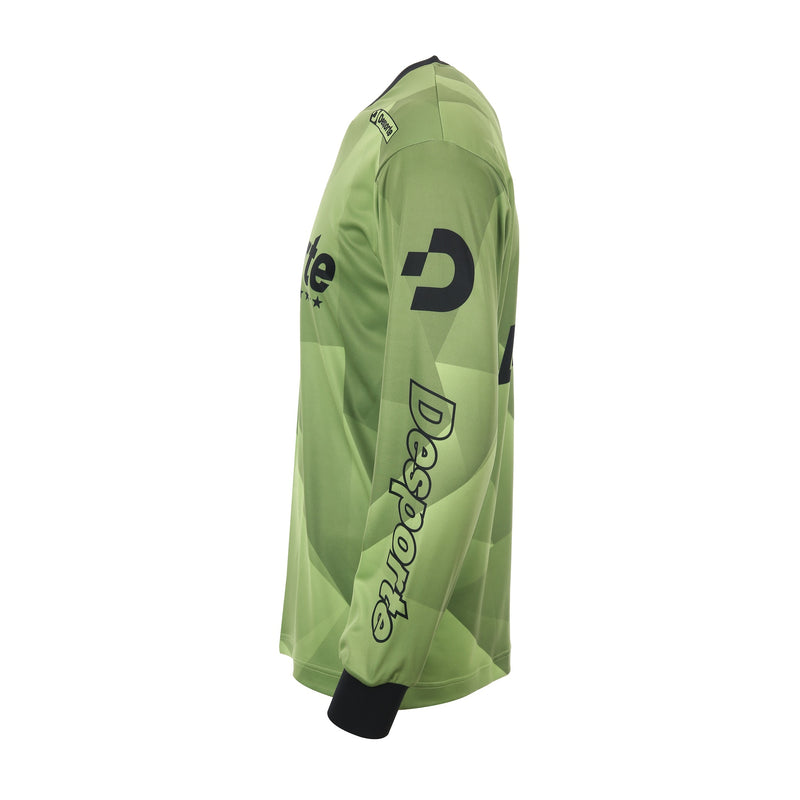 Desporte lime color quick dry long sleeve practice shirt DSP-BPS-30L with black logos side view