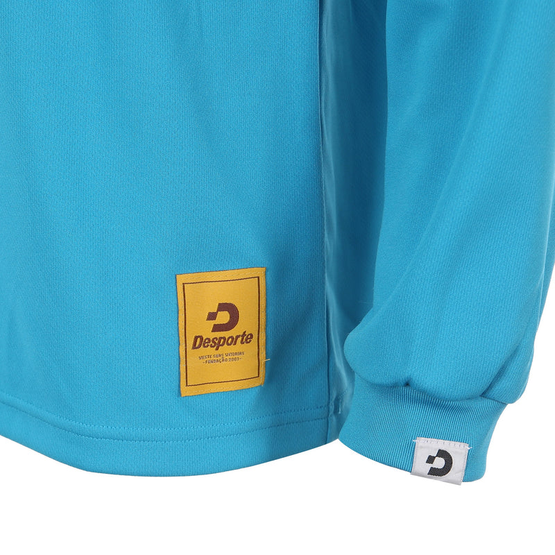 Desporte turquoise long sleeve dry shirt DSP-T48L front logo tag