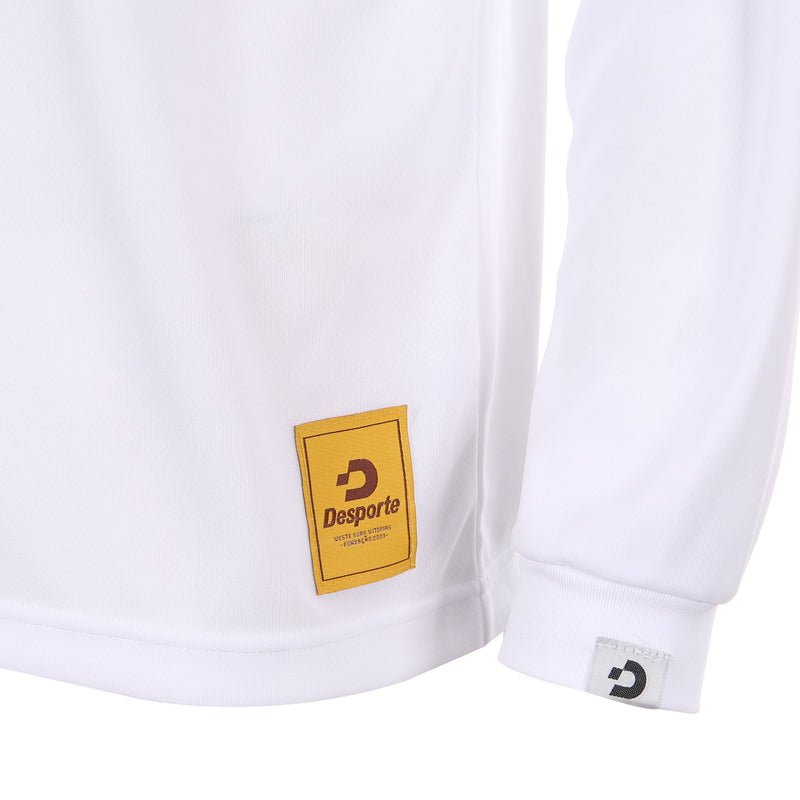 Desporte white long sleeve dry shirt DSP-T48L front logo tag