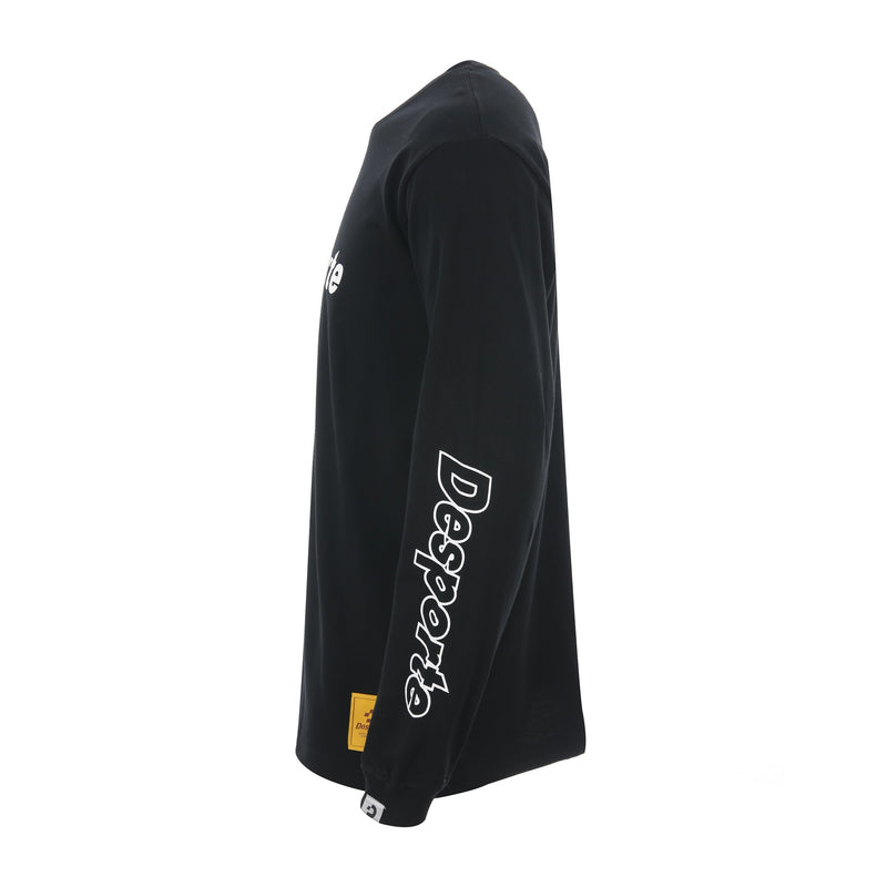 Desporte black 100% cotton long sleeve t-shirt DSP-T47L side view