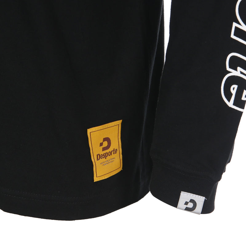 Desporte black 100% cotton long sleeve t-shirt DSP-T47L front logo tag