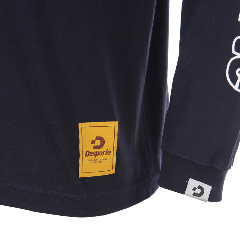 Desporte navy 100% cotton long sleeve t-shirt DSP-T47L front logo tag